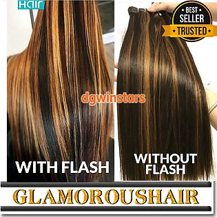 Hair for girls brown to Ombre Two Colors Mix Streaking Hair Extension streaking extension Tangle free and no shedding. No chemical process. Well-constructed double weft to ensure no shedding Full Length & Volume Texture: Straight