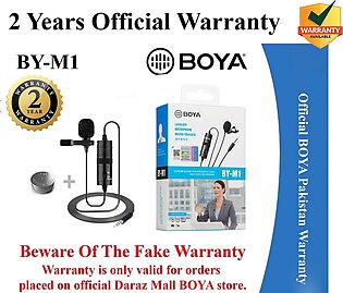 2 Years - Boya M1 Lavalier Collar Microphone for DSLR & Android Phone BY-M1 Mic