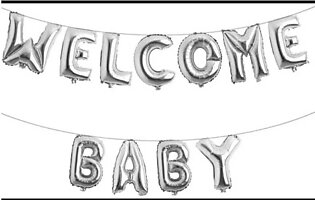 Welcome Baby Letter Foil Balloons Children Party Decoration