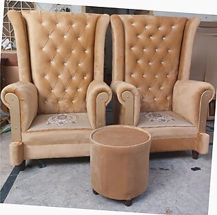 Customizable Room Chairs Set, Coffee Set With Round Table