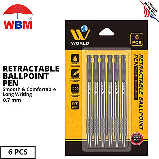Wbm Ball Point, Retractable Smooth Ball Pen - Black