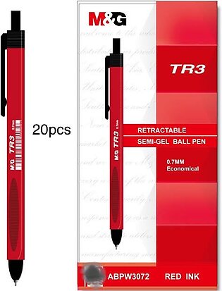 MandG TR-3 semi ball pen Blue black red pack of 20