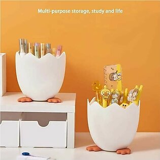 Multifunctional Egg Shape Design Creative Desktop Makeup Brushes Stationery Pen Pencille Holder Storage Container Holder