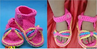 Baby Booties / Baby Shoes / Cute Baby Woolen Crochet Handmade Baby Girl Sheos For Winter / Winter Crochet Accessories