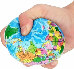 Hand Wrist Exercise Stress Relief Squeeze Soft Ball World Map