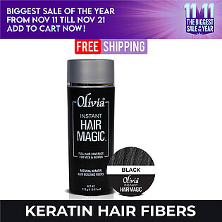 Olivia Instant Hair Magic - Black (Keratin hair fiber)