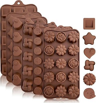 Silicone Chocolate Mould Multishape -brown
