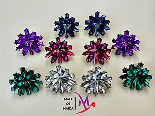 Shiny Acrylic Blooming Flower Stud Earrings