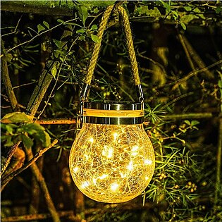 Solar Jar Lamp - Hanging Solar Glass Jar Lights Outdoor, Waterproof Glass Lantern Table Lamps Great Outdoor Lawn Decor For Patio Garden