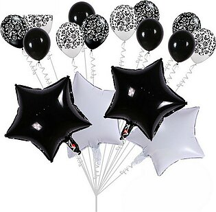 Black and White Stars Balloons Set