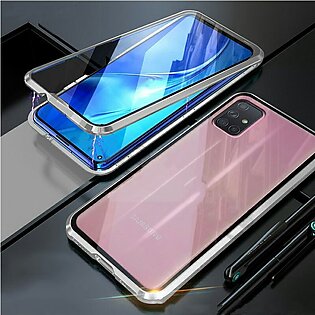 Samsung Galaxy A71(2020) - 360 Magnetic Adsorption Case Metal Frame Tempered Glass Back with Built-in Magnet Cover For Samsung Galaxy A71 (2020)