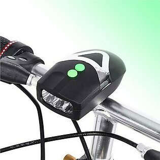 3 LED Bicycle Front Head Light Cycle Light Bicycle Light With Horn Cycle Light With Horn Bike Acces sories Easy To Install For Cycling Safety Flashlight Bell Horn Hooter Siren Alarm Lights & Reflectors