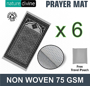 Pack Of 6 Travel Prayer Mat Jae Namaz Grey Non Woven Safri Janamaz