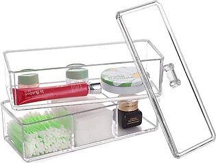 Acrylic Makeup Cosmetic Box Brush Holder Storage Organizer Container Box With Cover