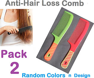 Pack – 2 Anti-Hair Loss Comb Wide Tooth Comb Long Handle Comb Wet Hair Tangling Big Tooth Plastic Comb Curly Hair Comb Hairbrush