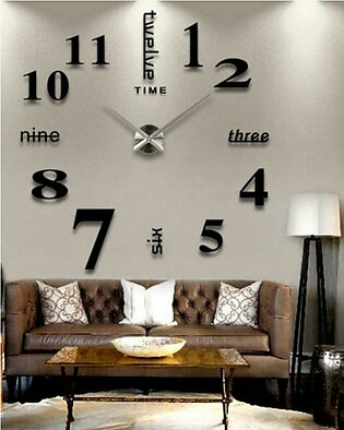 Number Creative Acrylic Wall Clock - Black