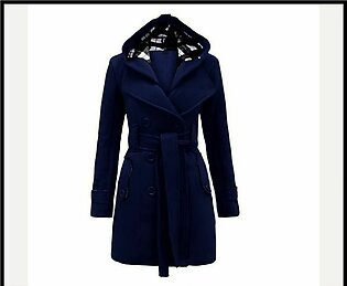 Winter Collection Fleece Hooded Trench Coat For Girls & Women