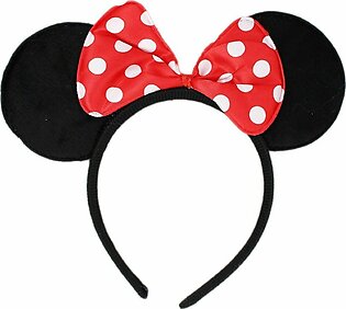 Cute Kid Girl Minnie Mouse Dot Print Bow Ear Hairband Hair Hoop Party Accessory