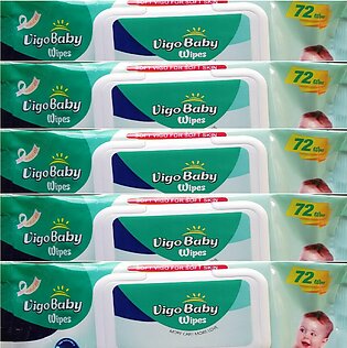 Vigo Baby wipes Pack Of-5 (72 Sheets Each Pack)