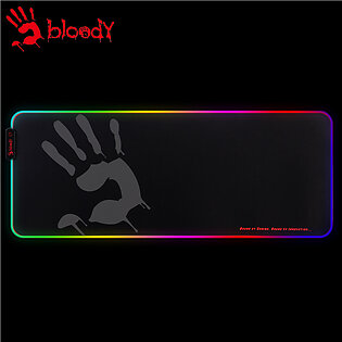 Bloody MP-80N - Roll-Up Fabric RGB Gaming Mouse Pad - 10 Lighting Effect - On/Off Switch - Non-Slip Rubber Base - Ultra Smooth Surface - For PC/Laptop/Gaming Gear - Black