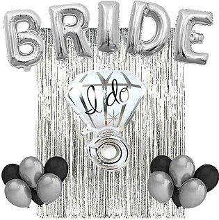 Bridal Shower Set with 40 Silver Black balloon for bridal shower decorations