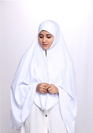 Women's Cotton Scarf For Namaz And Umrah - Women Umrah Ihram - White Scarf - Free Tasbeeh