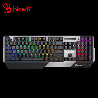 Bloody B865N - Light Strike Optical Switch Neon Backlit Gaming Keyboard - Full Mechanical - Full N-Key Rollover - Water Resistant - Zero-Lag Response - Light Strike (Blue Switch - Tactile & Clicky) - Black