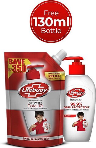 Buy Lifebuoy Total Handwash 1000ml, Get Lifebuoy Total Handwash 130ml Free.