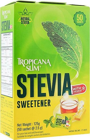 Tropicana Slim Stevia Sweetener 125g - 50 Sachet