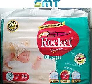 Rocket Premium Diapers Mega Pack (size-2 Small 3-6kg) 96-pcs Pack