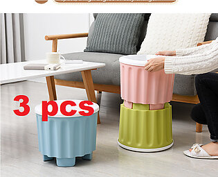 2 pc / 4 pc / 3p - Storage Stool Plastic Large Capacity Stackable Storage Box Footstool by Q & A Fashion