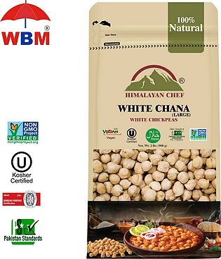 Himalayan White Chana Large (Chickpea) - (2 LBS) 908G  Export Quality (Channa) & Imported Craft Packaging