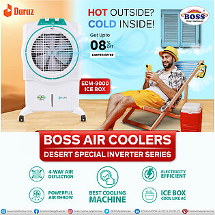 Boss Air Cooler K.e. Ecm-ib-9000 Ice Box In Green White Colour
