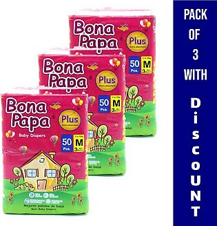 Bona Papa Plus Baby Diaper Medium Size Pack Of 3 With Discount