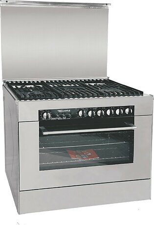 Welcome 5 Brass Burner Premium Gas Cooking Range Wc-10000 - Grey And Black