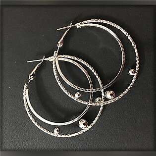 Silver Double Ring Hoop Earrings