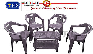 Plastic Chairs Wello By Boss Full Plastic Chairs Set Of 4 Plastic Chairs And Table- Grey