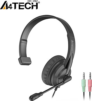 A4tech Hs-11 - Mono Headset - Noise Cancelling Unidirectional Mic - 40 Mm Speakers - Ideal For Call Center/online Calls - For Pc - Black