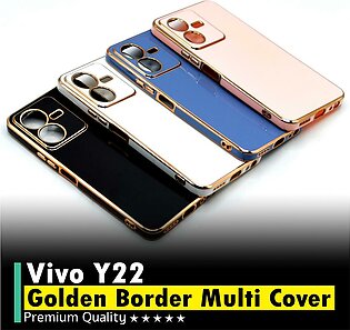 Vivo Y22 Back Cover Soft Multi Golden Border Camera Protection Cover For Vivo Y22