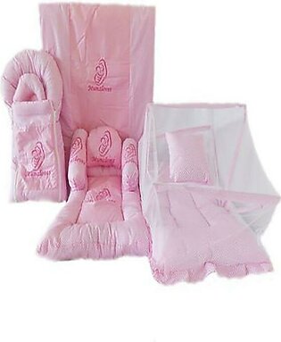 New Born Bedding Set - 9pc Pink