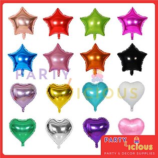 Star & Heart Shape Foil Balloon 18 Balloon Birthday Party Decoration Foil Balloons Mix Colors