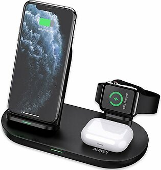 Aukey 3 In 1 Aircore Wireless Charging Station Stand Charging Dock (lc-a3)