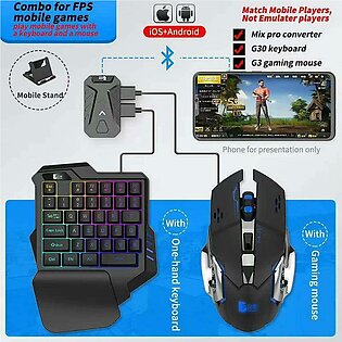 Pubg Mobile Gamepad Controller Gaming Keyboard Mouse Converter For Apple Android Phone G30 Keyboard With G3 Gaming Mouse