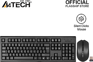 A4tech 3000ns - New Arrival - 2.4g Wireless Keyboard Mouse Combo Set - Silent Clicks Mouse - For Pc/laptop
