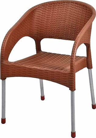 Rattan Plastic Indoor And Outdoor Chair With Steel Legs Customize
