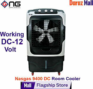 Nasgas Nac-9400 Solar Room Cooler Dc-12 Volt Advance Technology Turbo Fan With Ice Box (for Re-freezable Ice Packs Working Only Dc-12 Volt Solar & Battery