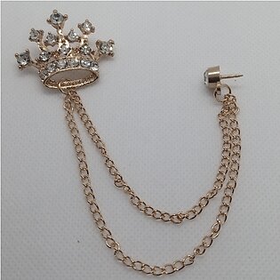 Silver Crystal Crown Brooch for Man/Woman, Brooch Lapel Pin