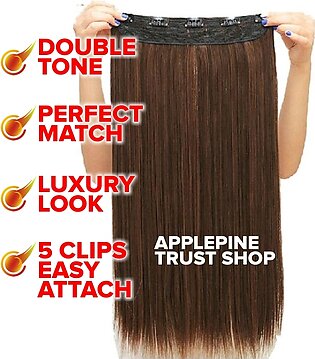 Hair Extension For Girls NEW Hair Extension For Her 5 Clips In Straight Hair Extension - Brown