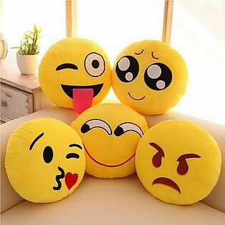 1pcs Smiley Round Emoji Pillow Medium Size Diameter 24cm, Cushions (with Filling) & Only Cover