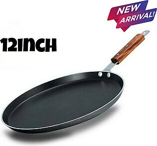 Js Cookware Hot Plate/ Pizza Pan Non Stick Wood Handle Front Back 11/12/13inch Coatingbest Quality Coating 11/12/13 Inch